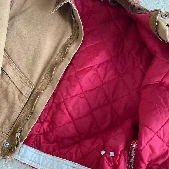 Vintage Carhartt Tan Jacket with Brown Collar - Unisex - Picture 5 of 11